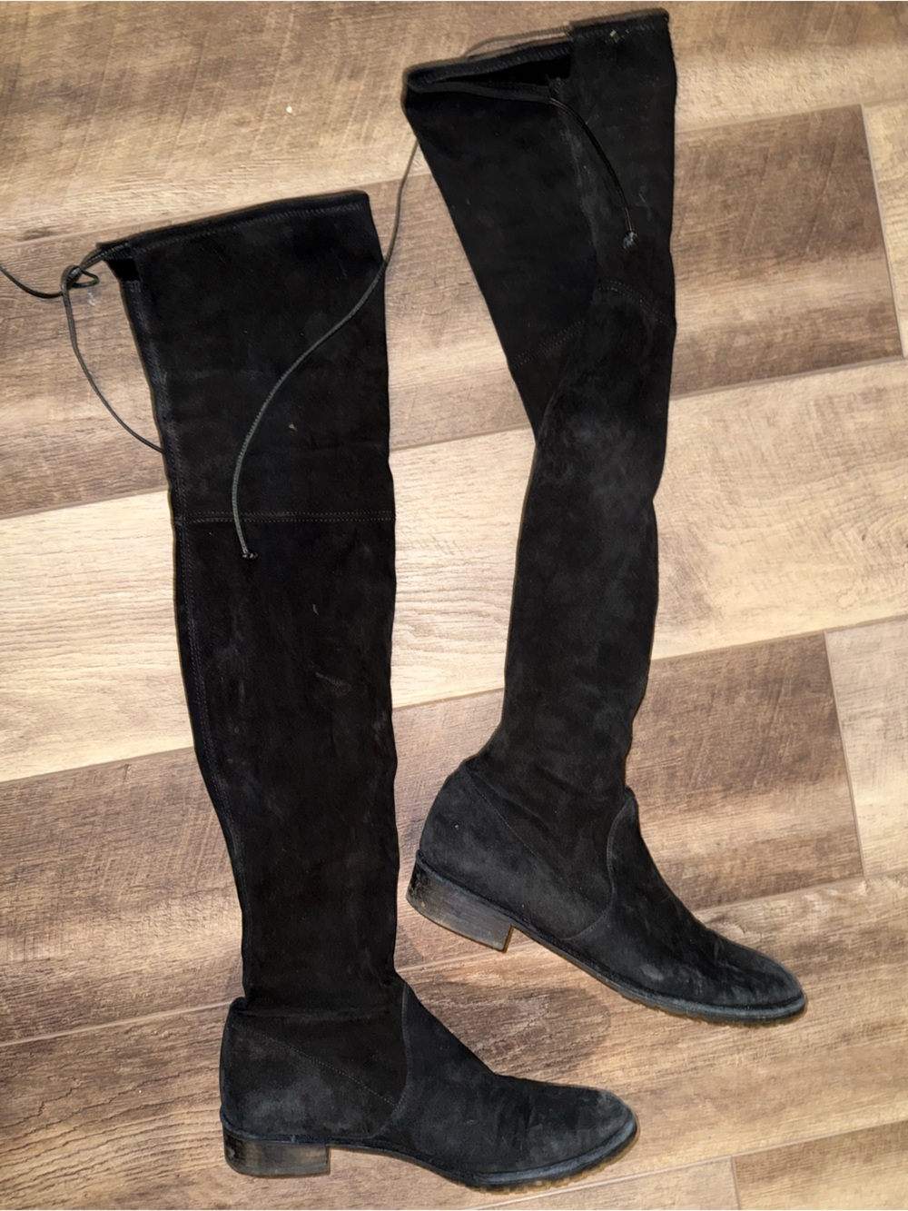 Stuart Weitzman Black Suede Over-the-Knee boots